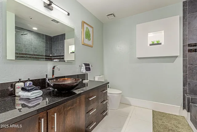 a living room with furniture