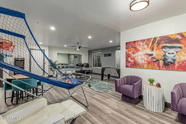 a kitchen with a table and chairs in it