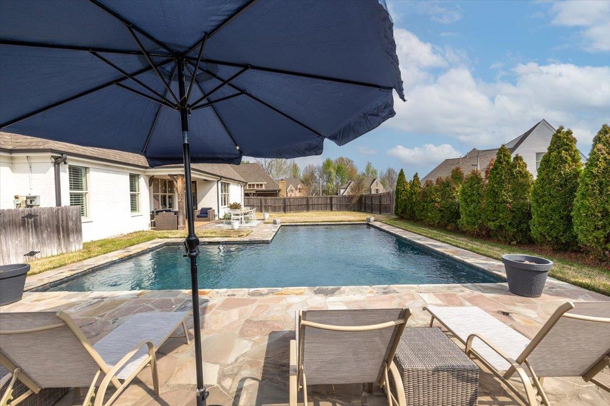 608 Cypress Run Cove Collierville, TN 38017 - Photo 32 of 40 View of pool with a fenced backyard and patio surround
