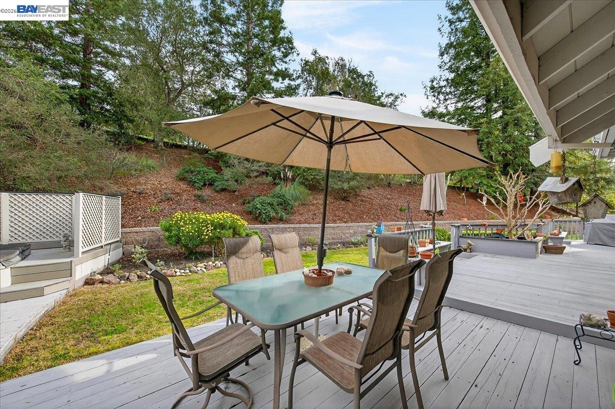 28 Harrington Road Moraga, CA 94556 - Photo 41 of 44 a view of an outdoor space with furniture and umbrella