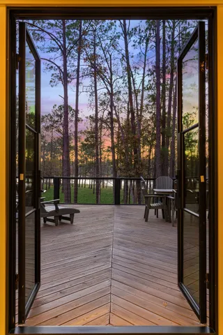 a view of outdoor space with seating