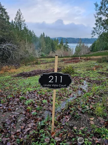 a view of a garden with a lake