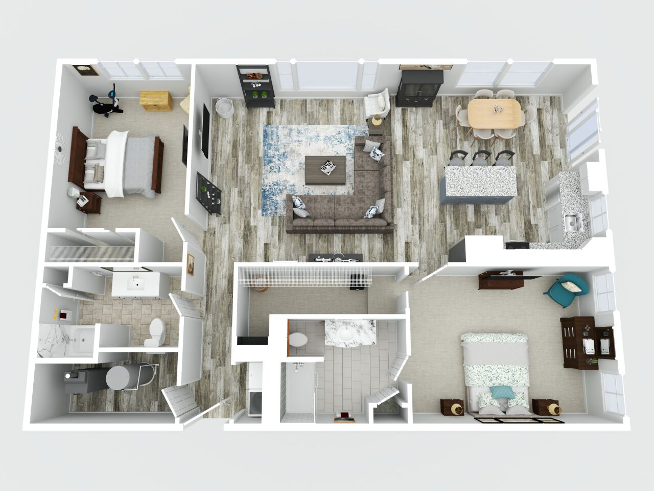 7134 North Tichigan Road Waterford, WI 53185 - Photo 52 of 53 3D floorplan for Unit B