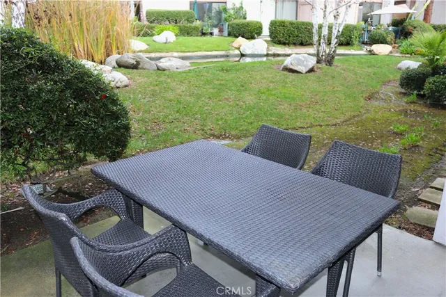 a view of an outdoor seating area