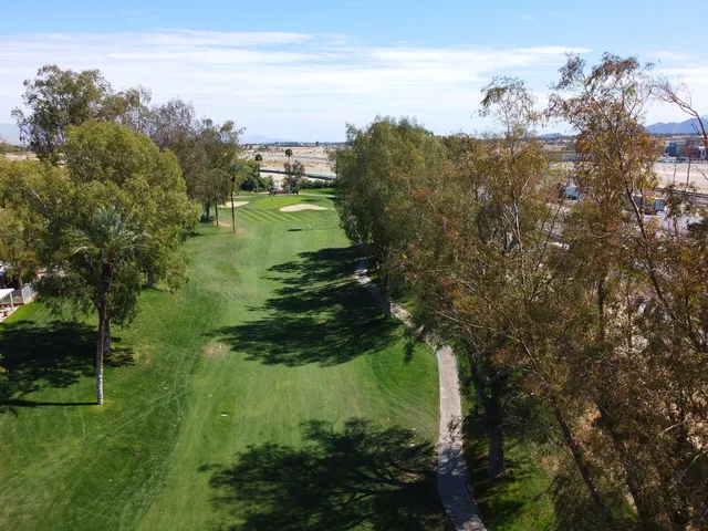 a view of a garden with an ocean