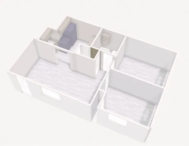 a white couch sitting next to a white wall