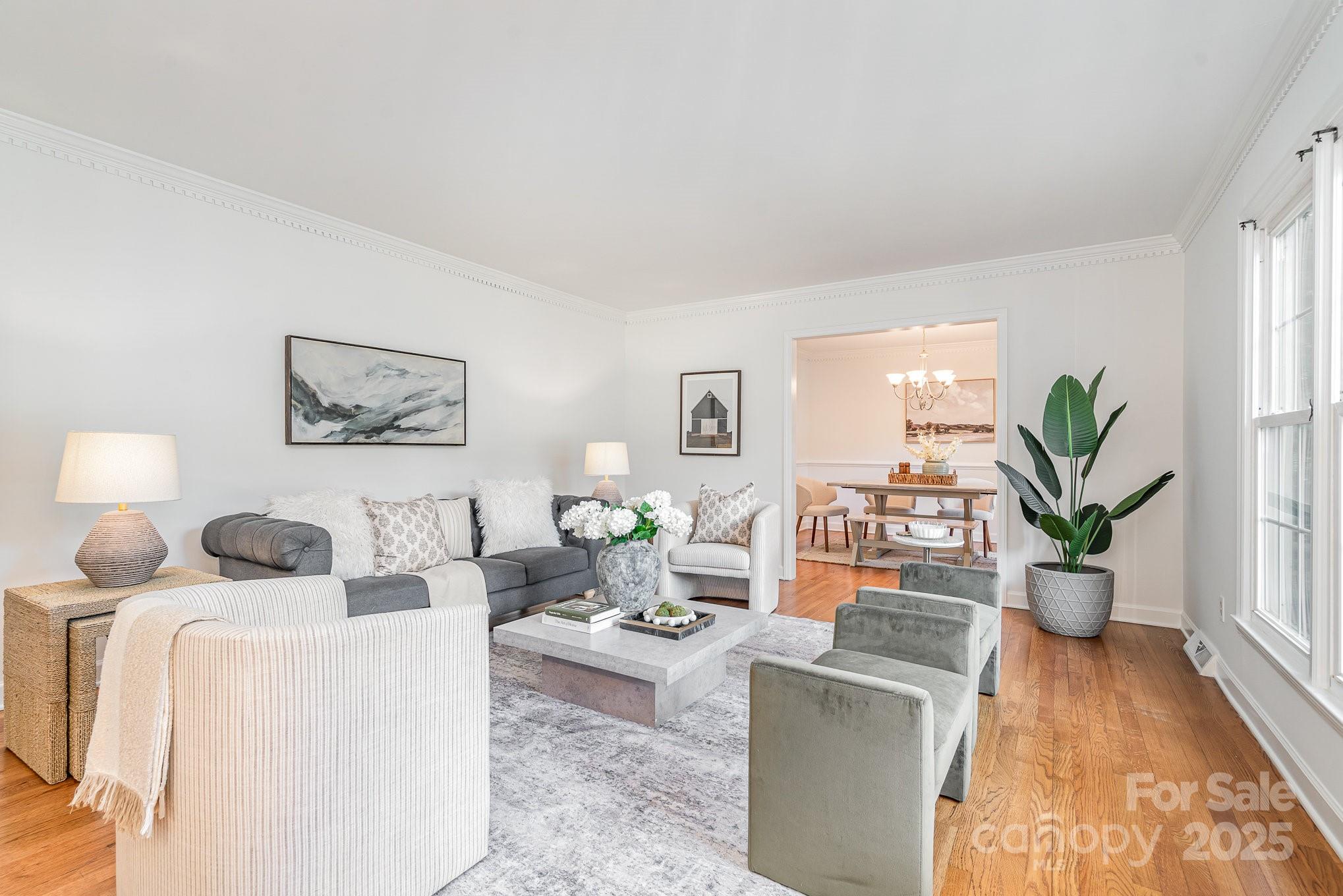 6749 Windyrush Road Charlotte, NC 28226 - Photo 4 of 30 a living room with furniture and a potted plant