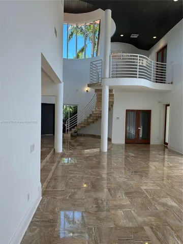 a view of an entryway with a fireplace