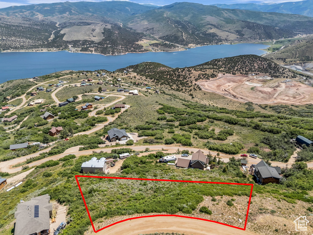 293 Ridge Top Road, Unit 184 Coalville, UT 84017 - Photo 5 of 26 Aerial overview of property's location with a water and mountain view and property boundaries highlighted