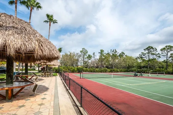 a view of an outdoor space with seating area
