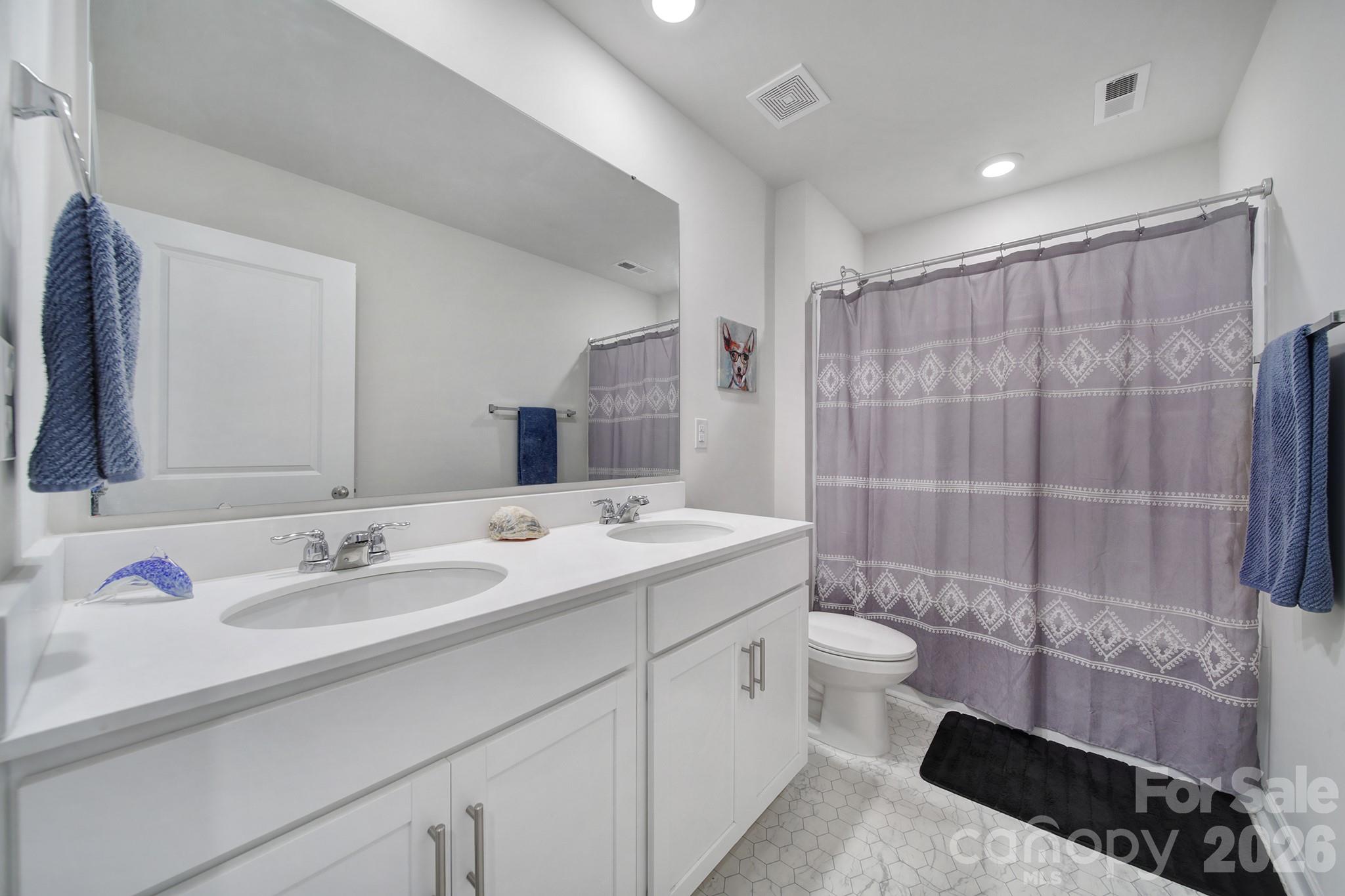 107 Spring Hall Court Troutman, NC 28166 - Photo 21 of 28 a bathroom with a sink a toilet and shower
