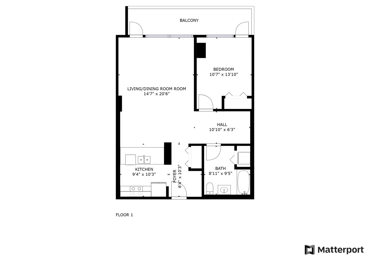 100 East 14th Street, Unit 1908 Chicago, IL 60605 - Photo 20 of 20 a picture of a floor plan