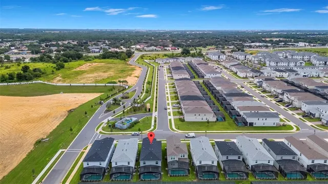 an aerial view of a city
