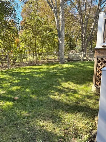 a garden view with a fountain