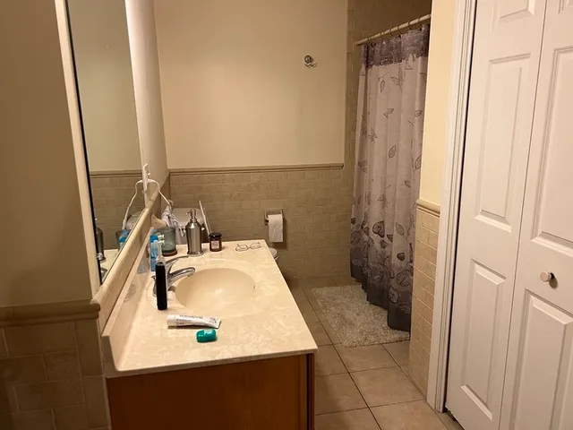 a bathroom with a sink and a tub