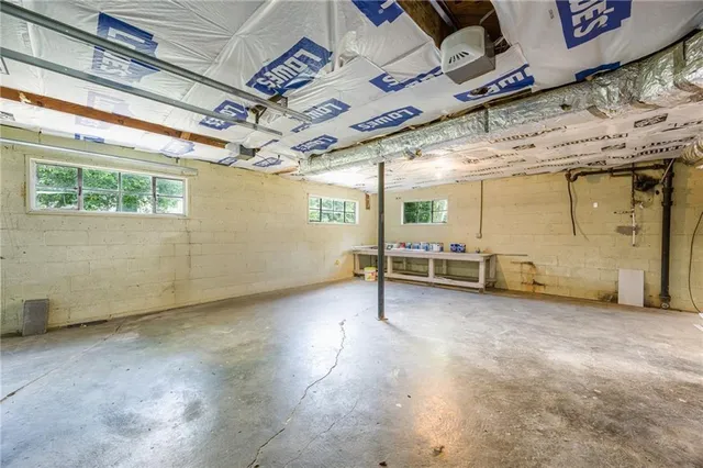 a view of a room with racks