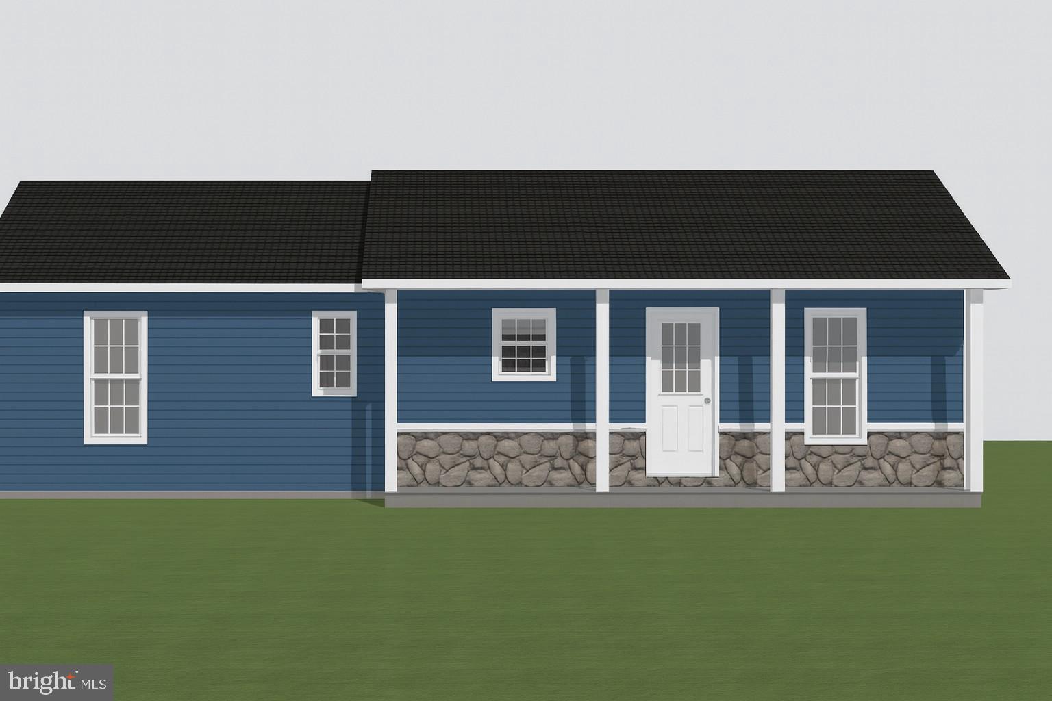 a view of a building with a door