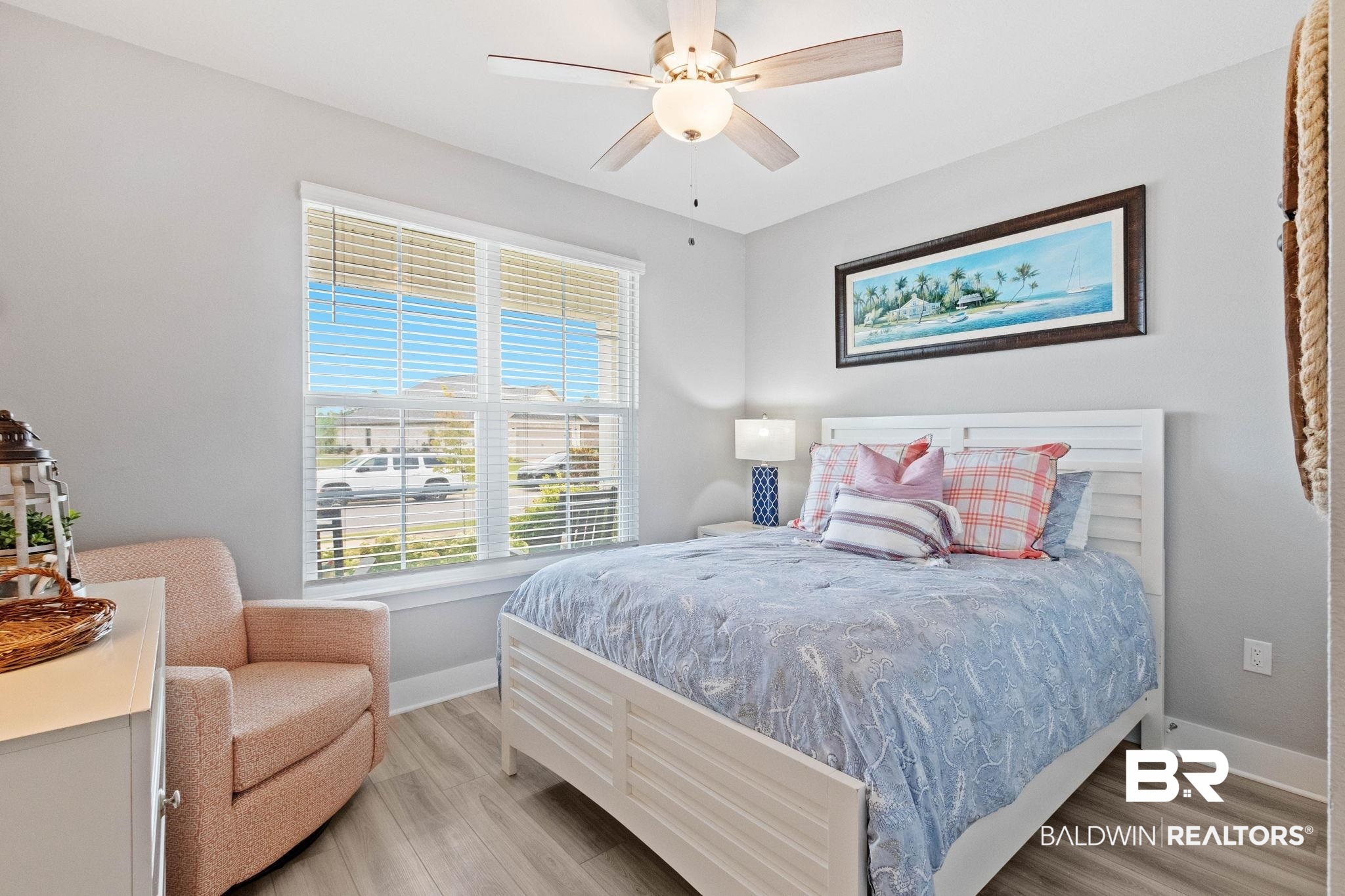 9815 Lakeview Drive Foley, AL 36535 - Photo 42 of 100 Front Bedroom featuring ceiling fan and light hardwood / wood-style floors