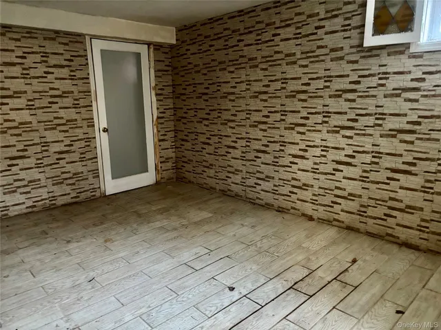 a view of a brick wall