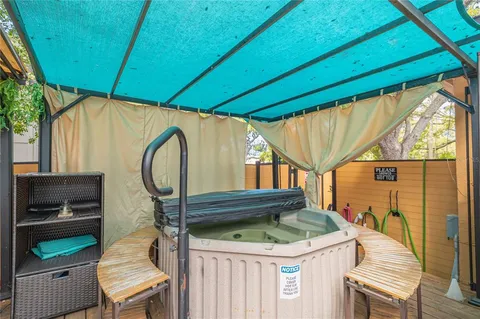 a house view with a backyard space