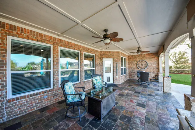 a brick building with a stove