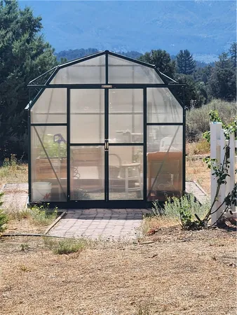 a view of a backyard