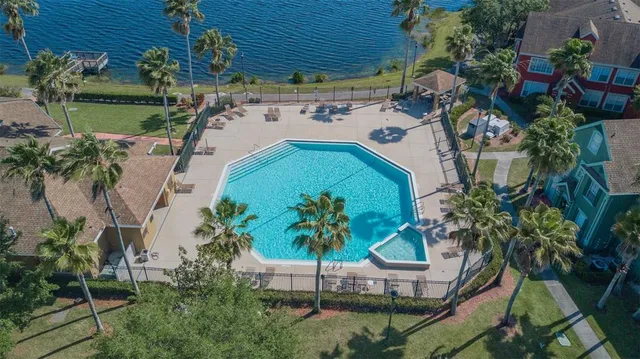 an aerial view of a house