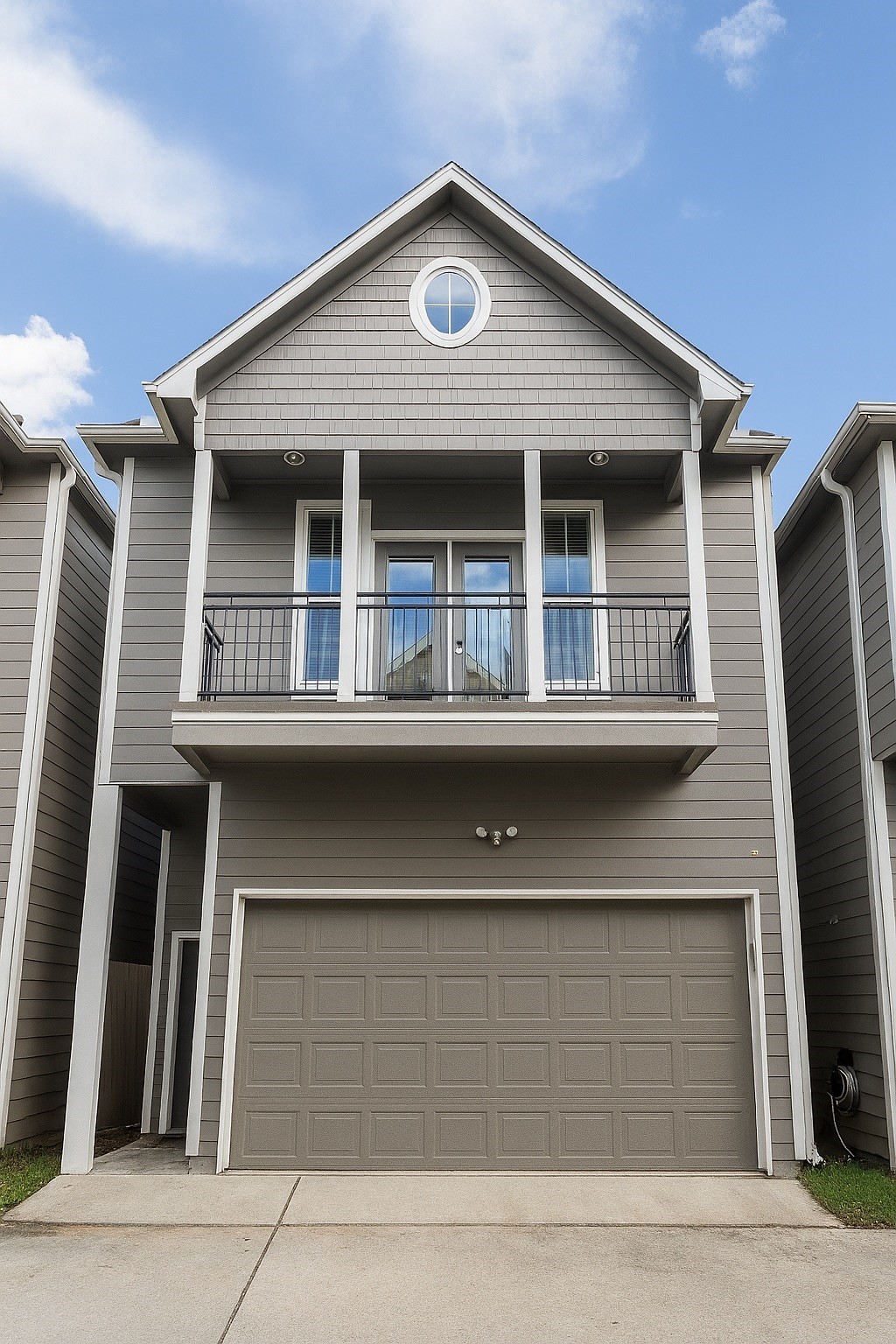 a front view of a house