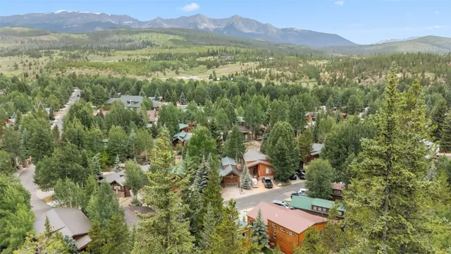 a view of a city with mountain