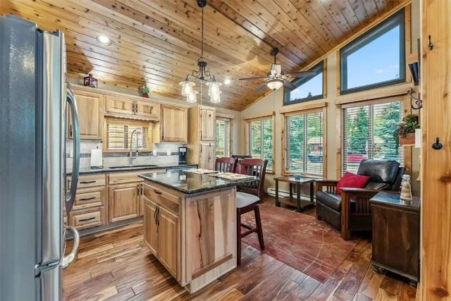 a kitchen with lots of counter top space