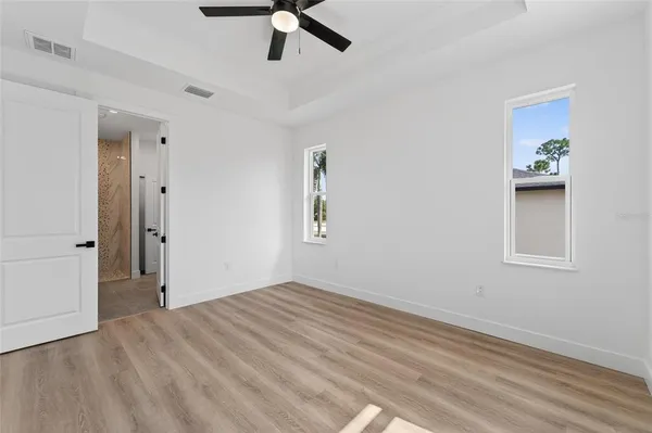 a view of a room with racks on the wall