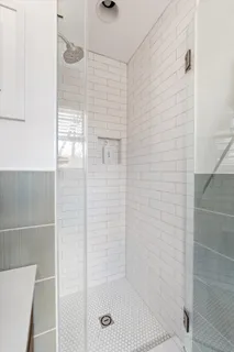 a bathroom with a shower