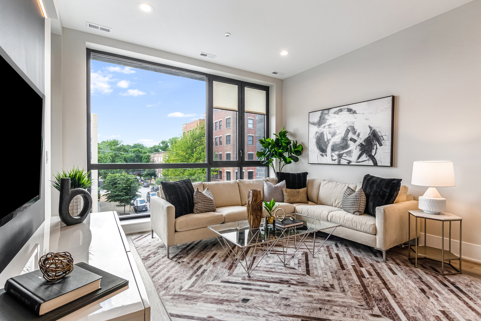 Undisclosed Address Chicago, IL 60660 - Photo 5 of 18 a living room with furniture large window and outer view