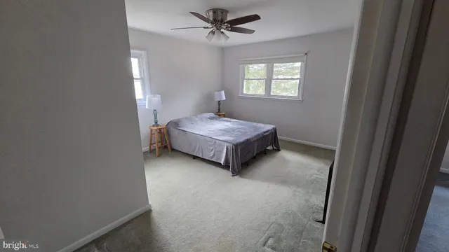 a living room with a bed furniture and a window