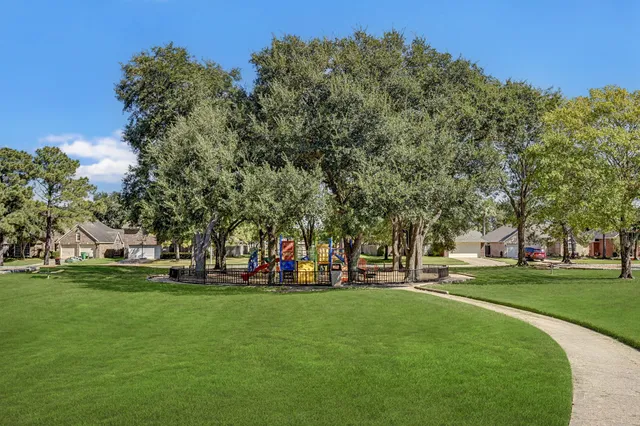 a view of a park with tree s