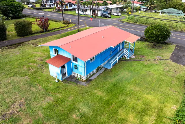 an aerial view of a house