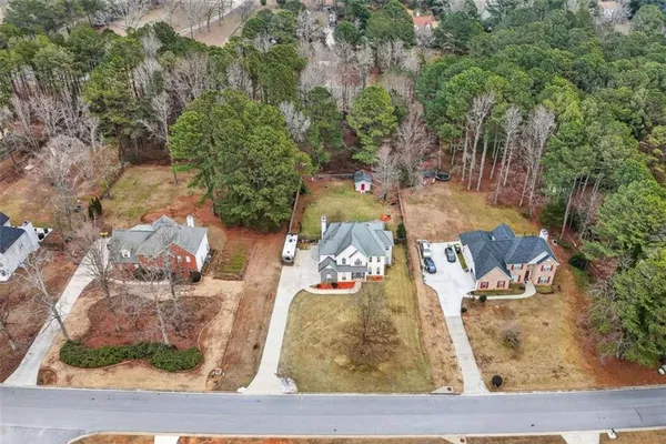 an aerial view of multiple house