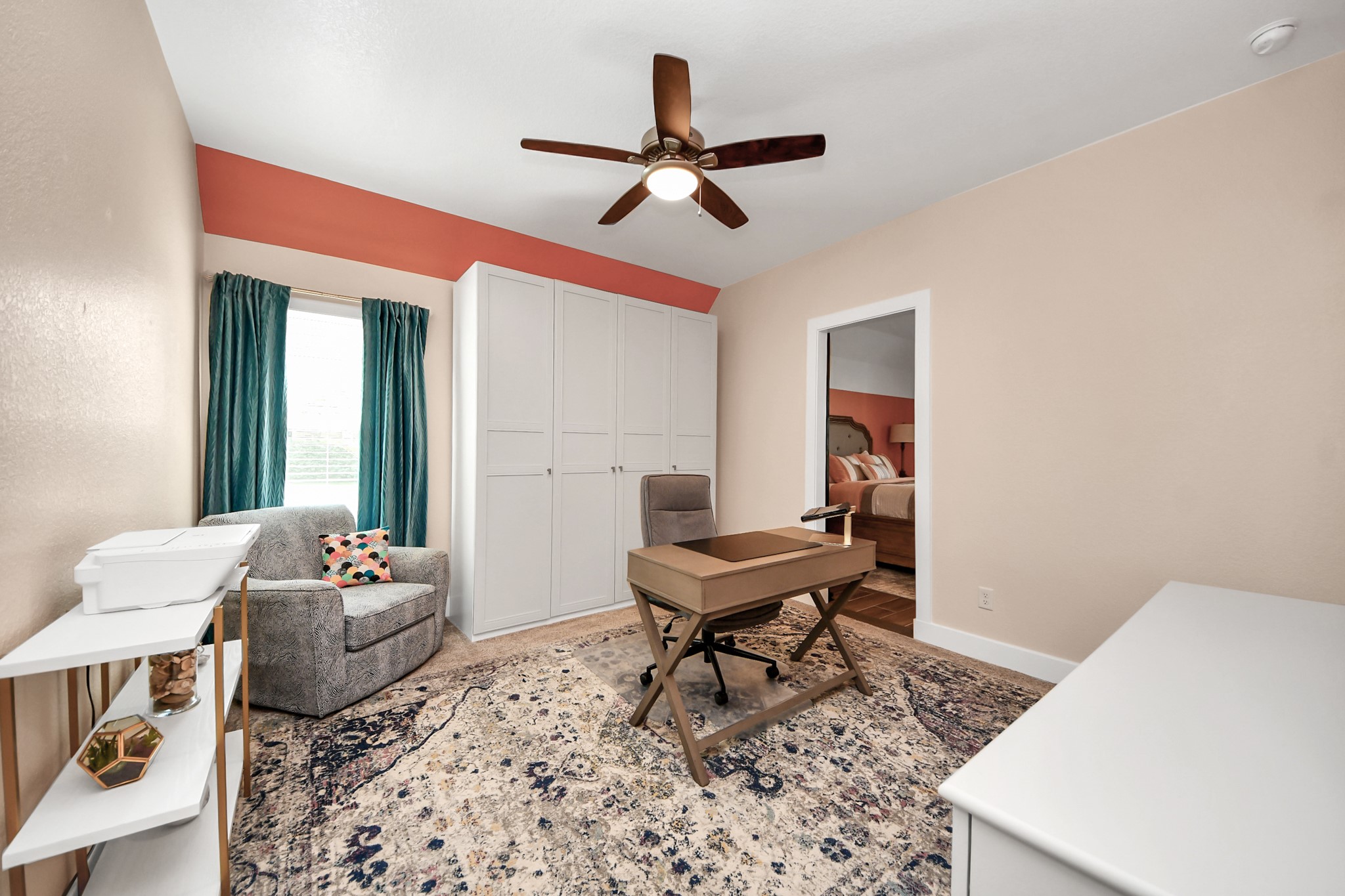 7723 Stratford Hall Drive Rosharon, TX 77583 - Photo 39 of 50 Bedroom #4 being used as an office, open to bedroom#5 (former) gameroom