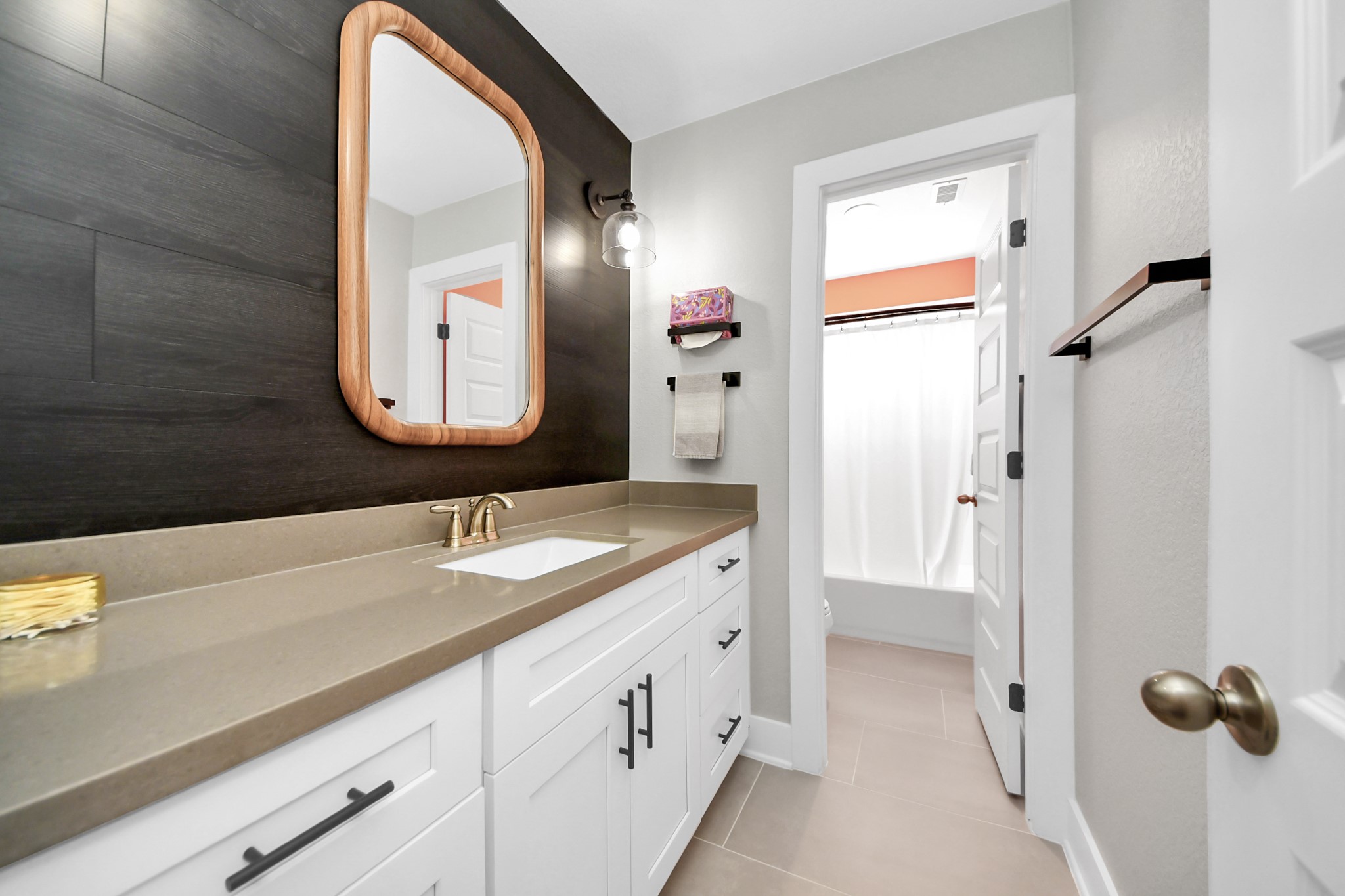 7723 Stratford Hall Drive Rosharon, TX 77583 - Photo 43 of 50 a bathroom with a double vanity sink mirror and double