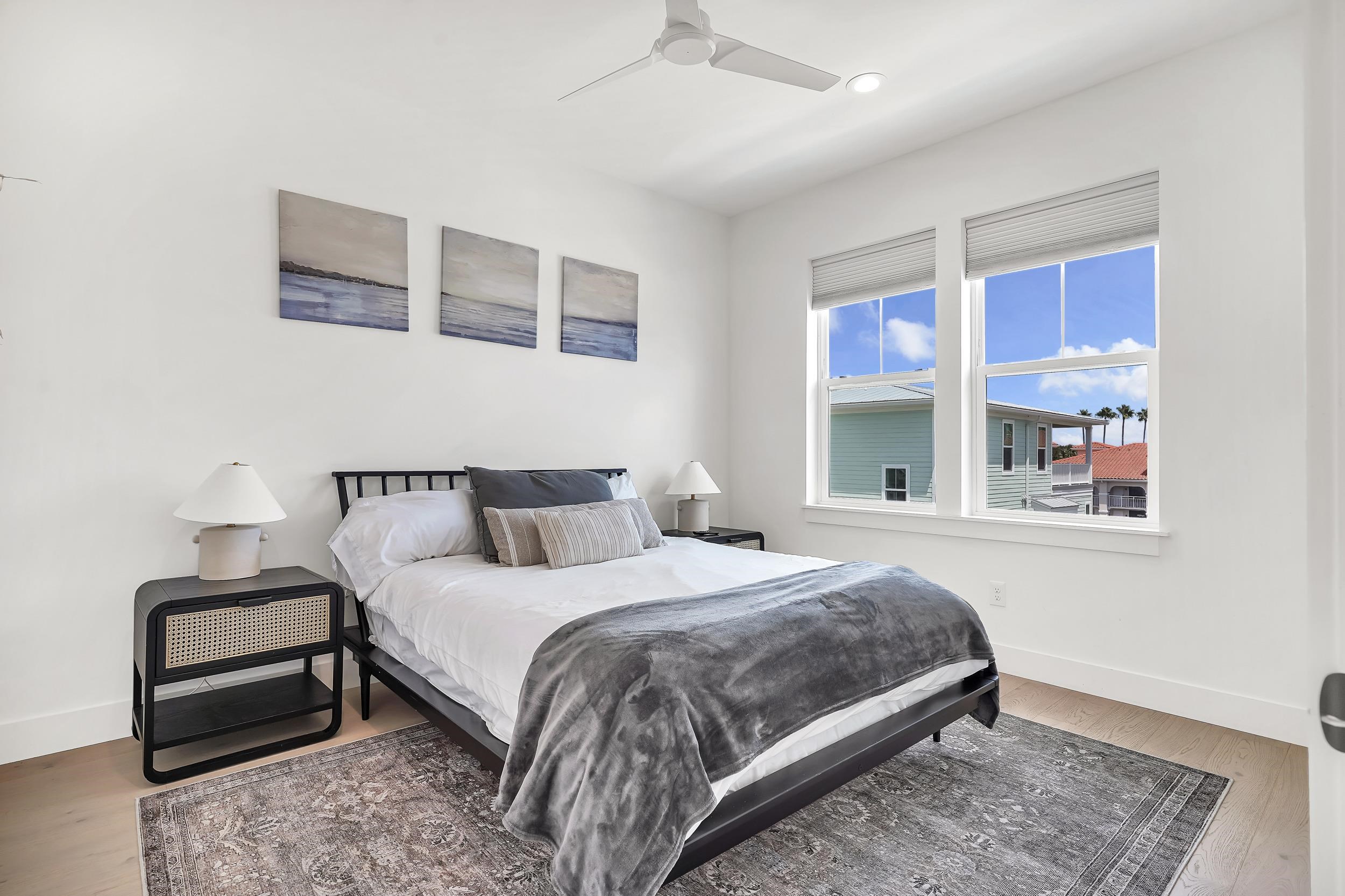 104 7th Street St. Augustine, FL 32080 - Photo 48 of 59 Bedroom with wood finished floors and a ceiling fan