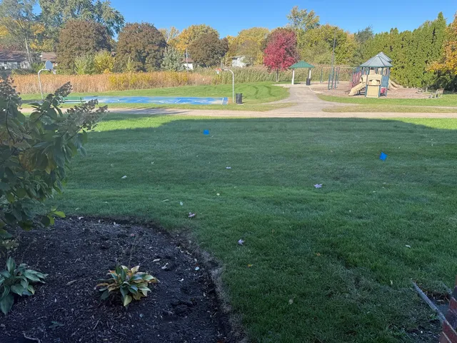 a view of an outdoor space and a yard