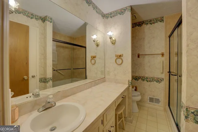 a bathroom with a shower