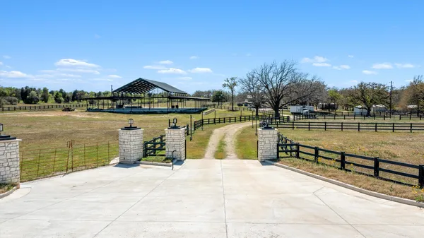 a view of a lake with a outdoor space