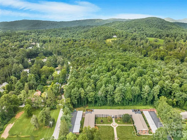 a view of an outdoor space and a mountain view