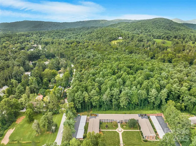 a view of an outdoor space and a mountain view