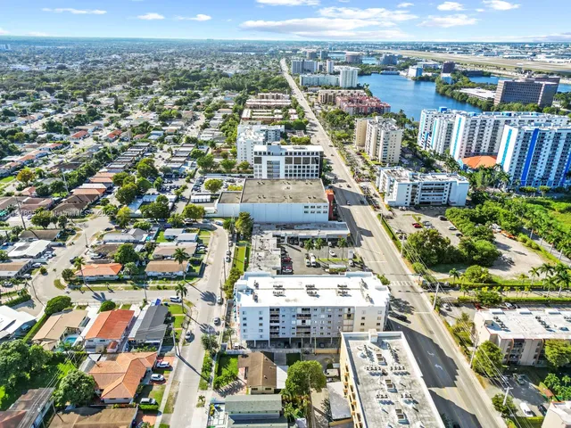 an aerial view of a city