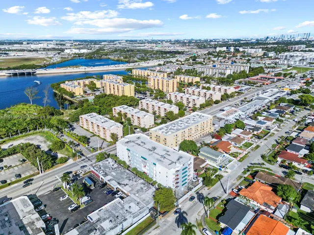 an aerial view of a city