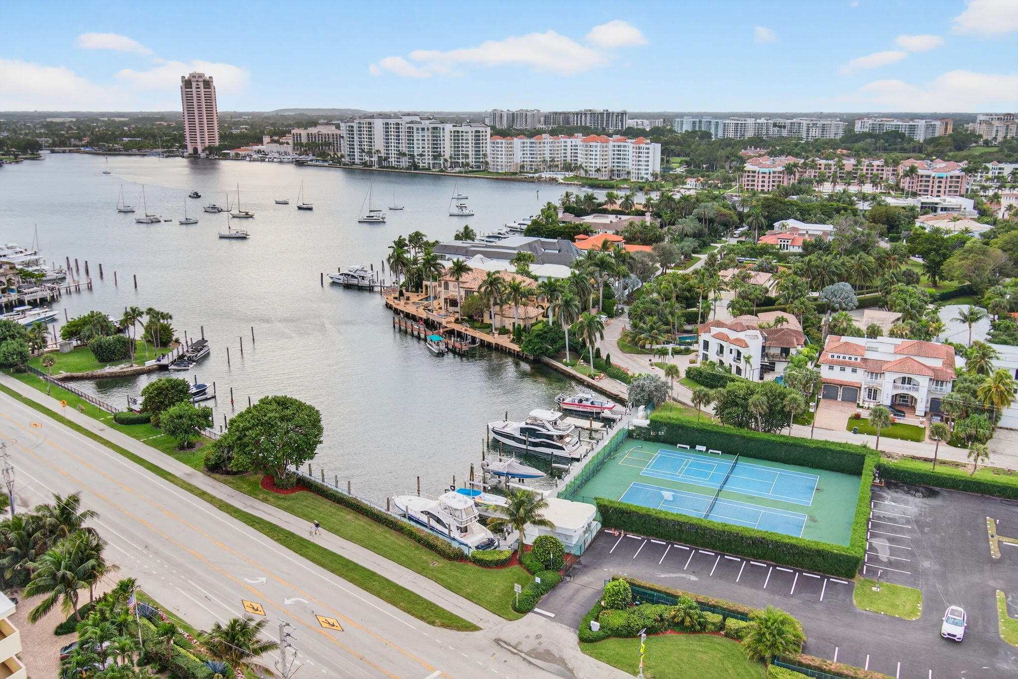250 South Ocean Boulevard, Unit LPHA Boca Raton, FL 33432 - Photo 47 of 108 an aerial view of a house with a garden and lake view