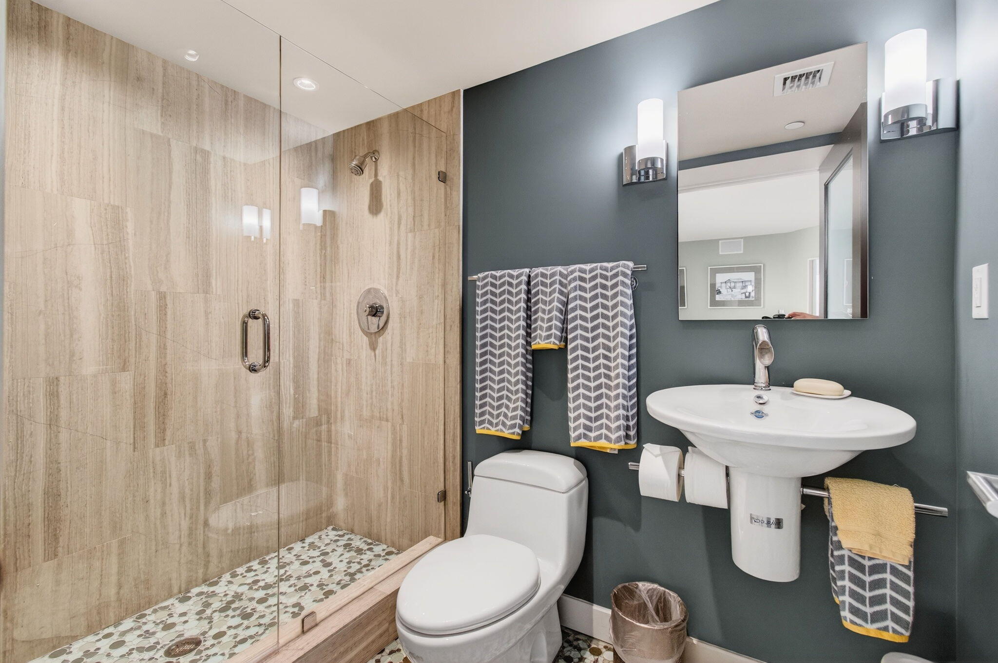 250 South Ocean Boulevard, Unit LPHA Boca Raton, FL 33432 - Photo 54 of 108 a bathroom with a sink toilet and shower