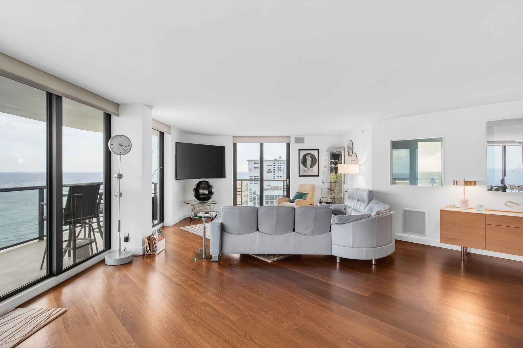 250 South Ocean Boulevard, Unit LPHA Boca Raton, FL 33432 - Photo 108 of 108 a living room with fireplace furniture and a large window